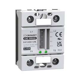 SSR, GN2, 2-Channel, Panel Mount, 50A, IN 10-30 VDC, OUT 660 VAC, Zero Cross|Crouzet-CRT84140613N