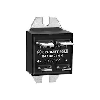 SSR, GNM, 1-Phase, Panel Mount, 20A, IN 4-30 VDC, OUT 280 VAC, Zero Cross|Crouzet-CRT84132010N