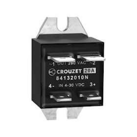 SSR, GNM, 1-Phase, Panel Mount, 20A, IN 4-30 VDC, OUT 280 VAC, Zero Cross|Crouzet-CRT84132010N