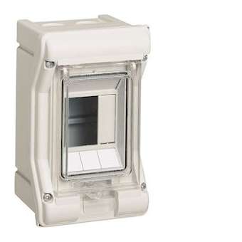 Coffret sécurité vector IP55 IK07 cl.II à équiper 1 rangée 6 modules h190xl165mm|Hager-HAGVE103F