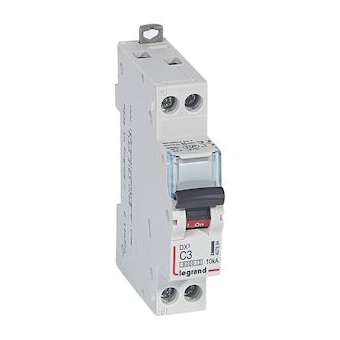 Disj. DX³ 6000kA 10kA arrivée haute/départ bas à vis 3A -courbe C -1 module|Legrand-LEG407694