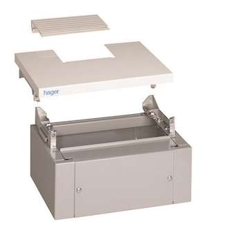 Kit panneaux tête et socle Quadro4 p260mm h150mm l370mm IP40 RAL7042 Gris|Hager-HAGFC445