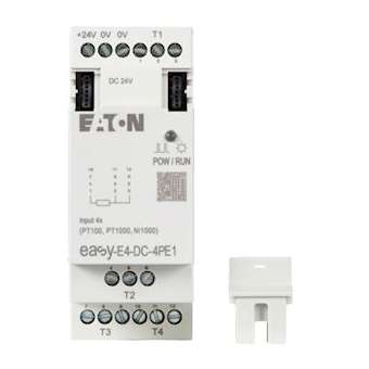 Extension E/S, 4 entrées température, 3 fils, Pt100/1000/Ni1000,|Eaton industries-EONEASY-E4-DC-4PE1
