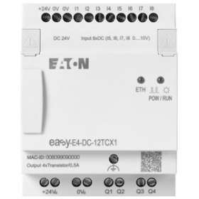 Appareil de base 24 V DC, sans afficheur, 8E TOR dont 4 ana, 4S transistor|Eaton industries-EONEASY-E4-DC-12TCX1
