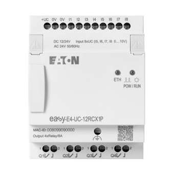 Module logique 12/24 VDC,24 VAC, sans aff., 8E TOR: 4 ana, 4S relais, Push-In|Eaton industries-EONEASY-E4-UC-12RCX1P