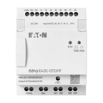 Module logique 24 V DC, sans afficheur, 8E TOR: 4 ana, 4S transistor, Push-In|Eaton industries-EONEASY-E4-DC-12TCX1P