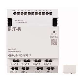 Extension E/S, 12/24 V DC, 24 V AC, 8 entrées TOR, 8 sorties relais, Push-In|Eaton industries-EONEASY-E4-UC-16RE1P