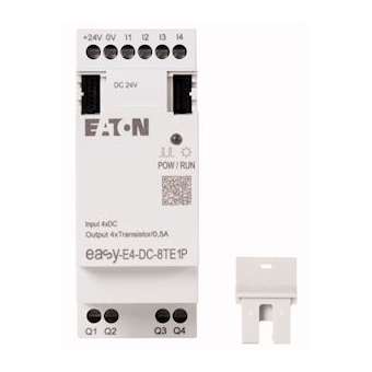 Extension E/S, 24 V DC, 4 entrées TOR, 4 sorties transistor, Push-In|Eaton industries-EONEASY-E4-DC-8TE1P