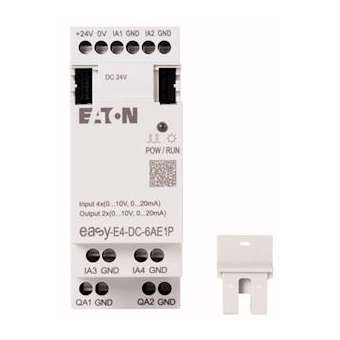 Extension E/S, 24 V DC, 4 entrées ana, 2 sorties ana, Push-In|Eaton industries-EONEASY-E4-DC-6AE1P