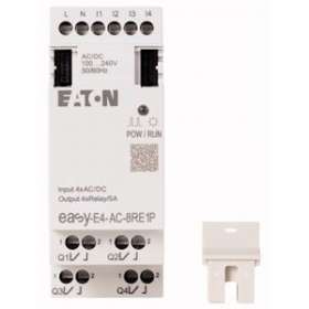 Extension E/S, 100-240 V AC/DC, 4 entrées TOR, 4 sorties relais, Push-In|Eaton industries-EONEASY-E4-AC-8RE1P
