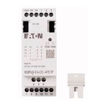 Extension E/S, 4 entrées température, 3 fils, Pt100/1000/Ni1000, Push-In|Eaton industries-EONEASY-E4-DC-4PE1P
