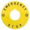 Harmony XB4 - étiquette D60 jaune EMERGENCY STOP - pour arrêt d'urgence lumineu|Schneider Electric-SCHZBY9142