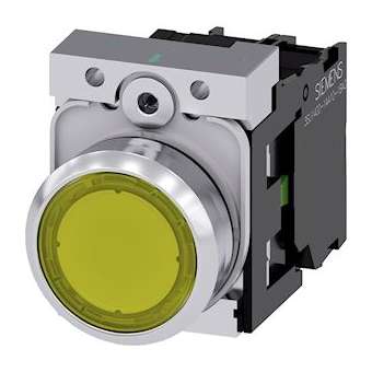 BOUTON-POUSSOIR LUMINEUX, JAUNE|Siemens Industries et Infrastructures-SIE3SU1152-0AB30-1BA0