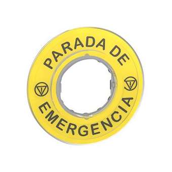 Harmony - étiquette circulaire jaune 3D - D60 - Parada de Emergencia|Schneider Electric-SCHZBY9420
