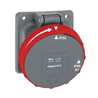 Prise fixe Hypra IP66/67-55 63A - 380V~ à 415V~ - 3P+T|Legrand-LEG059427