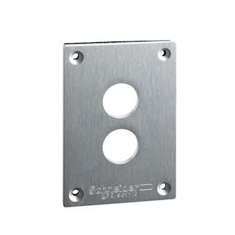 Harmony XAPE - plastron percé - métallique - 2 perçages horizontaux|Schneider Electric-SCHXAPE302