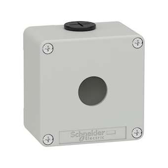 Boite métal vide grise - M20 x2 - 1 trou 22 mm - 80x80x51,5 mm - UL cULus|Schneider Electric-SCHXAPD1201