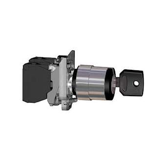 Harmony XB4 - bouton à clé 455 Atx - D22 - 2 pos fix - retr G - 1F - vis étrier|Schneider Electric-SCHXB4BG21EX