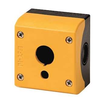 Boîtier à monter en saillie, 1 empl., couvercle jaune, pour collerette lumineuse|Eaton industries-EONM22-IY1-XPV60