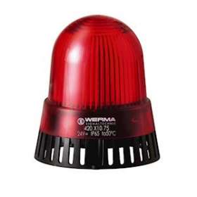Combiné Feu flash & Sirène 105dB - Série 421 - 24VAC/DC - Rouge Montage à plat|-WRM42112075