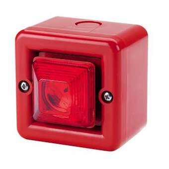 Mini sirène 100dB feu LED 115Vca optique Rouge IP66|AE&T-APQMINITLLED1153