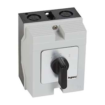 Commutateur à cames inverseur - arrêt 45DEG PR17 -3P -6 contacts -boîtier 96x120|Legrand-LEG027732