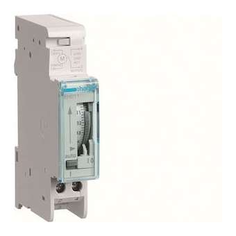 Interrupteur horaire électromécanique compact 1 voie sur 24 heures avec réserve|Hager-HAGEH011