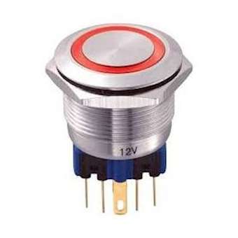 MQ22-22E/J/R/230V/S: bouton poussoir 2NO/NF momentané pour découpe D22mm|Mci coupatan-LCI093393