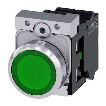 BOUTON-POUSSOIR LUMINEUX, VERT|Siemens Industries et Infrastructures-SIE3SU1152-0AB40-3BA0