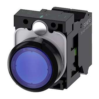 BOUTON-POUSSOIR LUMINEUX, BLEU|Siemens Industries et Infrastructures-SIE3SU1102-0AB50-3BA0
