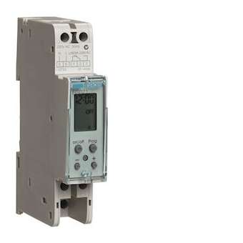 Interrupteur horaire électronique compact 1 voie sur 7 jours, programme libre|Hager-HAGEG071