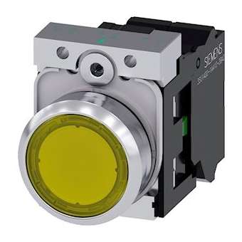 BOUTON-POUSSOIR LUMINEUX, JAUNE|Siemens Industries et Infrastructures-SIE3SU1152-0AB30-3BA0
