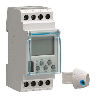 Interrupteur horaire électronique 1 voie sur 7 jours, version radiopilotée|Hager-HAGEG103D