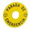 Harmony étiquette circulaire D90mm jaune - logo EN13850 - PARADA DE EMERGENCIA|Schneider Electric-SCHZBY8430