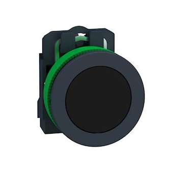 Harmony XB5 - bouton poussoir à impulsion - flush - noir - 1F - vis étrier|Schneider Electric-SCHXB5FA21