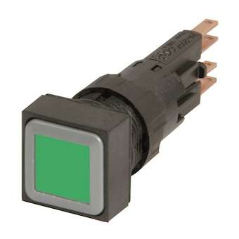 Bouton-poussoir lumineux, verrine vert, à rappel|Eaton industries-EONQ25LT-GN