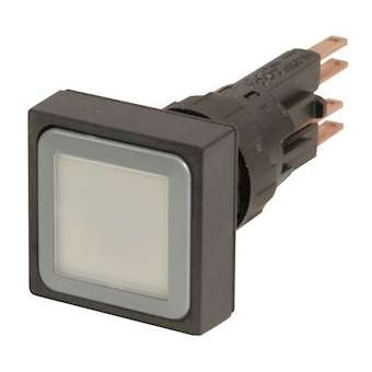 Bouton-poussoir lumineux, verrine blanc, à rappel|Eaton industries-EONQ25LT-WS