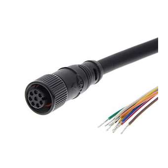 Cable à déconnexion rapide, connecteur m12-8 pôles vers fils volants, gaine pvc,|Omron electronics-OMRD40ML-CBL-M12-5M