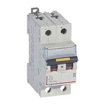 Disjoncteur DX³ 16kA - vis/vis - courant continu - 3A - courbe C - 2 modules|Legrand-LEG409563