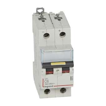Disjoncteur DX³ 16kA - vis/vis - courant continu - 6A - courbe C - 2 modules|Legrand-LEG409565