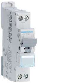 Disjoncteur 1P+N 6-10kA courbe D - 6A 1 module|Hager-HAGNGT706