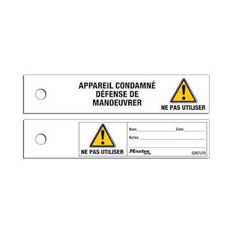 Etiquettes drapeaux pour cadenas de consignation (Pack de 100) - Français|Master lock europe-SKPS297LFR