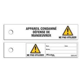 Etiquettes drapeaux pour cadenas de consignation (Pack de 100) - Français|Master lock europe-SKPS297LFR