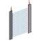 Barrière immatérielle mesurante, 1800 mm, espacement 120 mm, 46 axes optiques, 0