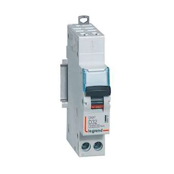 Disjoncteur DNX³ 4500 - auto/auto - U+N 230V~ 32A - 4,5kA - courbe D - 1 module|Legrand-LEG406812