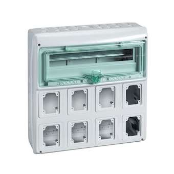 Kaedra - coffret - pour prises - 448 x 460 mm - 19 modules - 8 ouvertures|Schneider Electric-SCH13157