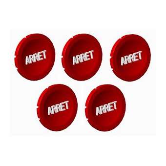 Unicode 2 - Lot de 5 pastilles rouges ARRET|Atx Appleton-ATXUIA06