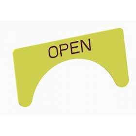 Unicode 2 - Etiquette jaune adhesive grand modèle marquage OPEN|Atx Appleton-ATXULPLA15