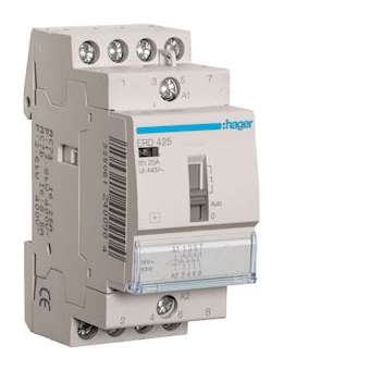 Contacteur à commande manuelle 25A, 4F, 24V|Hager-HAGERD425