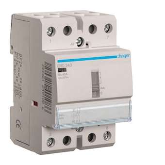 Contacteur à commande manuelle 40A, 2F, 24V|Hager-HAGERD240
